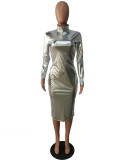 Sexy Long Sleeve Slim Midi Party Club Dress MK-3022