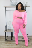 Slim Fit Drawstring Top And Stacked Pants Two Piece Sets XYF-9060