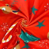 Long Sleeve Button Christmas Print Romper OSIF-20885