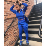 Solid Hooded Long Sleeve Two Piece Pants Set NK-8586
