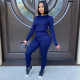 Solid Long Sleeve Casual Two Piece Pants Set IV-8143
