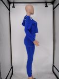 Solid Hooded Long Sleeve Two Piece Pants Set NK-8586
