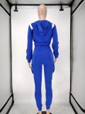 Solid Hooded Long Sleeve Two Piece Pants Set NK-8586