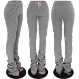 Casual Solid Plush Long Sweatpants YH-5192