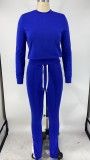 Casual Solid Sweatshirt Sweatpants Two Piece Sets XMY-9274