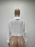 Sexy Solid Tie Up Long Sleeve Blouse Tops DAI-8302