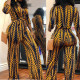 Fashion Sexy Printed Jumpsuit With Belt OMY-5039