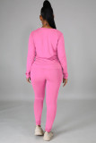Solid Long Sleeve O Neck Casual Two Piece Sets SFY-217