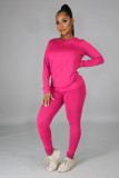 Solid Long Sleeve O Neck Casual Two Piece Sets SFY-217