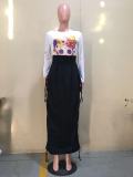 Black Drawstring Long Skirt OD-8413