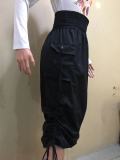 Black Drawstring Long Skirt OD-8413