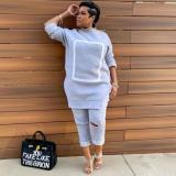 Casual Long Sleeve Plush Two Piece Pants Set OD-8412