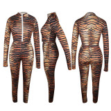 Colorful Printed Long Sleeve Two Piece Pants Set TE-4178