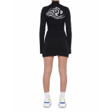 Sexy Printed Turtleneck Split Long Sleeve Mini Dress ASL-6329
