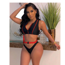 Sexy Sports Buckle Bikinis 2 Piece Swimsuit MDF-5201