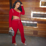 Casual Irregular Top And Pants Two Piece Sets TE-4183