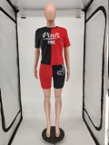 Pink Letter Embroidery Casual 2 Piece Short Sets WSM-5333