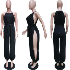 Sexy Sleeveless Split Sashes One Piece Jumpsuits BGN-149