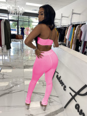 Sexy Crop Top And Pants Two Piece Suits NIK-216