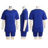 Solid T Shirt And Shorts Two Piece Sets SMR-9683_1