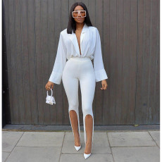 Solid High Waist Leggings Step Foot Pants ASL-6356
