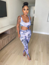 Sexy Printed Hollow Out Split Jumpsuits OY-6255