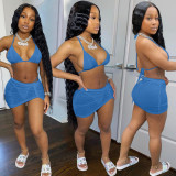 Fashion Sexy Spring And Summer Bikini Halterneck Swimwear Three Piece Set AL-200