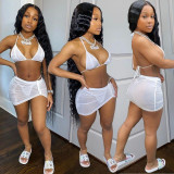 Fashion Sexy Spring And Summer Bikini Halterneck Swimwear Three Piece Set AL-200