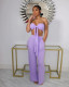 Fashion Slim Fit Lace-up Chest Wrap And Pants Two Piece Sets BLX-8201