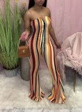 Sexy Printed Off Shoulder Flared Jumpsuit XYF-9086