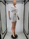 Solid Short Sleeve Two Piece Short Sets WSM-5240