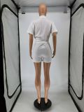 Solid Short Sleeve Two Piece Short Sets WSM-5240