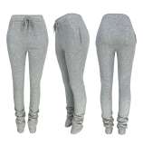 Plus Size Solid Casual Drawstring Sweatpants CH-8139