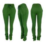 Plus Size Solid Casual Drawstring Sweatpants CH-8139