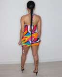 Sexy Printed Halterneck  Mini Dress BGN-150