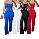Solid Tube Top And Pant Two Piece Suits NIK-237
