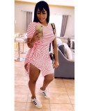 Sexy Striped Drawstring Split Mini Dress OMY-0016