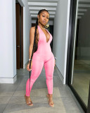 Sexy Solid Backless Halter Jumpsuit BLX-7515