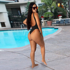 Sexy Lip Print One-Piece Swimsuit WMEF-2046