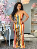 Sexy Printed Off Shoulder Flared Jumpsuit XYF-9086
