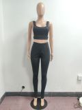 Sexy Solid Backless Sleeveless 2 Piece Pant Sets JPF-1037