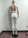 Sexy Solid Backless Sleeveless 2 Piece Pant Sets JPF-1037
