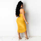 Sexy One Shoulder Ruched Skirt 2 Piece Sets YNSF-1640