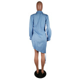 Long Sleeve Casual Shirt Dress MK-3031