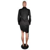 Long Sleeve Casual Shirt Dress MK-3031