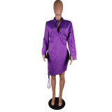 Long Sleeve Casual Shirt Dress MK-3031