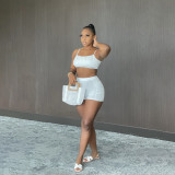 Solid Color Camisole Shorts Two Piece Sets YIBF-6079