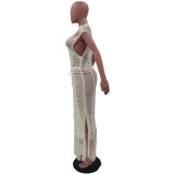 Sexy Knitted Hollow Out Beach Seaside Long Cloak Coat TR-1158