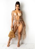 Sexy Knitted Hollow Out Beach Seaside Long Cloak Coat TR-1158