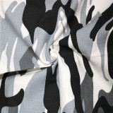 Plus Size Camo Print Full Sleeve Long Coat SH-3726